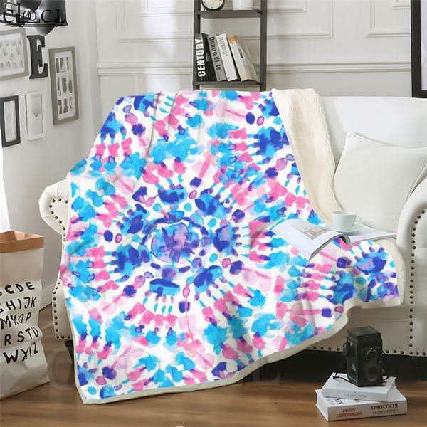 

cloocl blankets colorful tie-dye 3d digital print street style air conditioning travel throw blanket teens plush quilt