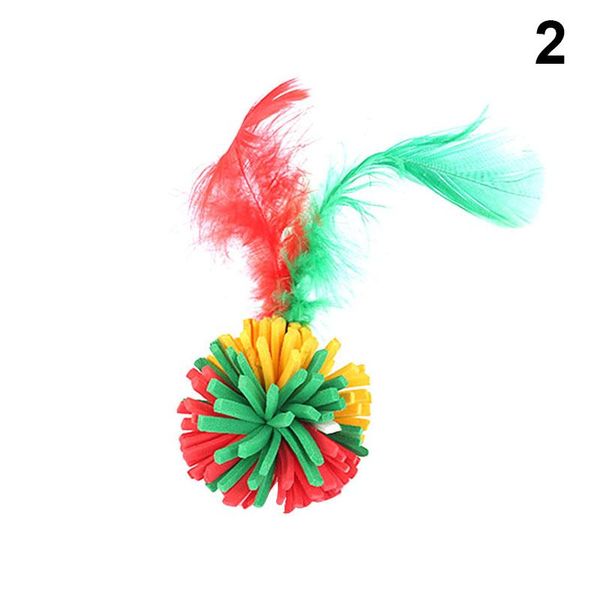 

cat toys 1 pcs colorful sponge balls cats with feathers kitten interactive ye-