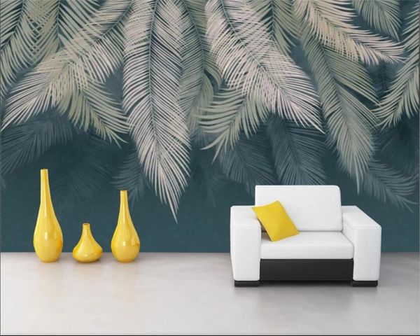 

wallpapers custom size self adhesive wallpaper 3d po rain forest leaf background murals home decoration living room bedroom waterproof