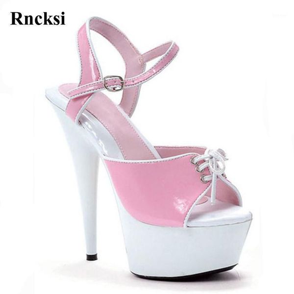 

sandals rncksi fashion cute women wedding party dress 15cm high heels platform night club pole dance girl's1, Black