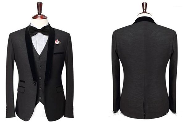 

men's suits & blazers shawl, lapel, groom's tuxedo, suit, wedding/prom, man suit jacket (jacket + pants vest), White;black