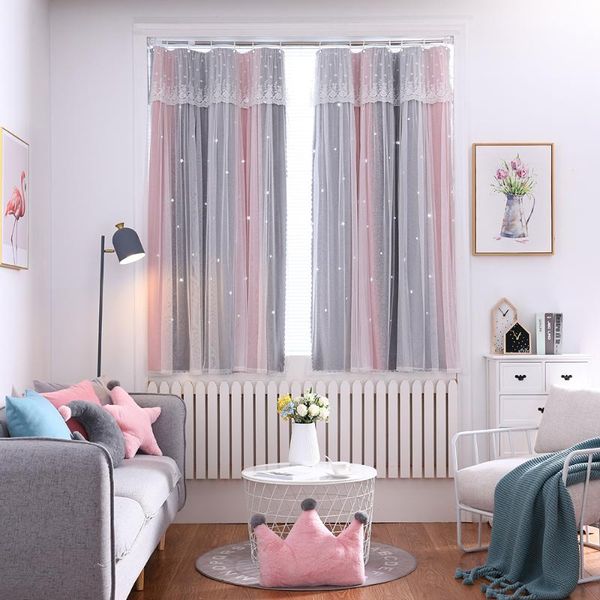 

curtain & drapes blackout curtains living room hollow stars lace shade tulle cloth window bedroom for modern home decor 1 panel