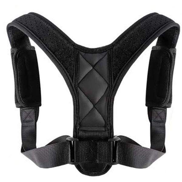 

posture corrector belt shoulder for men women child back protection breathable hunchback correction waist support, Black;gray