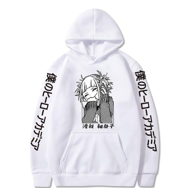 

men's hoodies & sweatshirts my hero academia anime printed hoodie woman 2021 comfort toga himiko manga harajuku casual fashion lace-up, Black