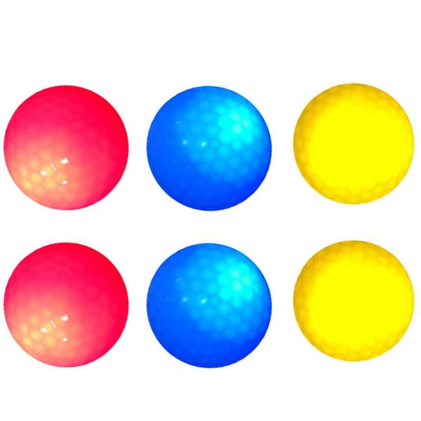 

golf balls 6pcs flashing glowing night glow flash light led seven colors luminous for outdoor plaything (random color)