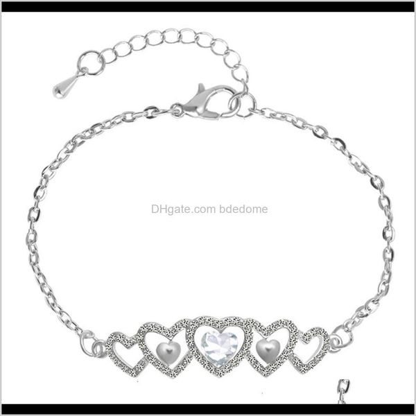 

other bracelets drop delivery 2021 rose gold five love jewelry womens versatile bracelet small fresh bracelet29x7 nqd2c, Golden;silver