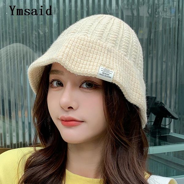 

beanie/skull caps female knitting bucket hats harajuku sun hat outdoor warm panama hip hop cap women winter fisherman autumn shade, Blue;gray