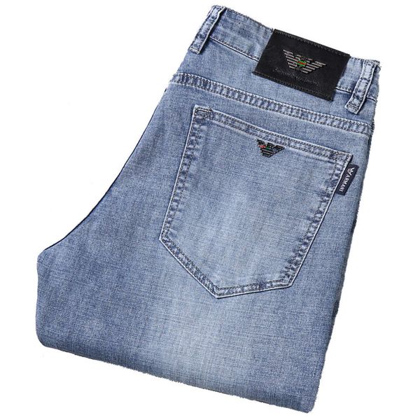 

jeans brand men eagle regular fit broek male european america fashion thin light blue denim smart casual jeans