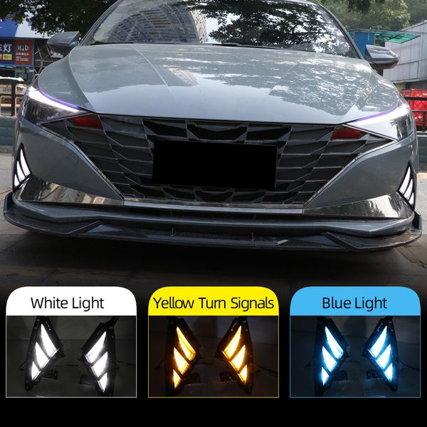 

2pcs auto led drl daytime running light fog lamp turn signal light assembly for hyundai elantra 2020 2021 2022