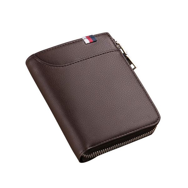

fashion lady and man business holder simple thin wallet multifunction zip short purse wallets, Red;black