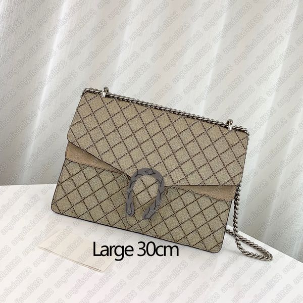 

designer handbag gv large 30cm tiger head buckle dionysvs bag with date code letters print women crossbody chain shoulder bags