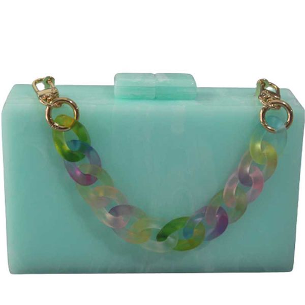 

evening bags factory women cute lday box clutch acrylic handbag cross-body purse bag sea blue marble pvc beach summer party wallets