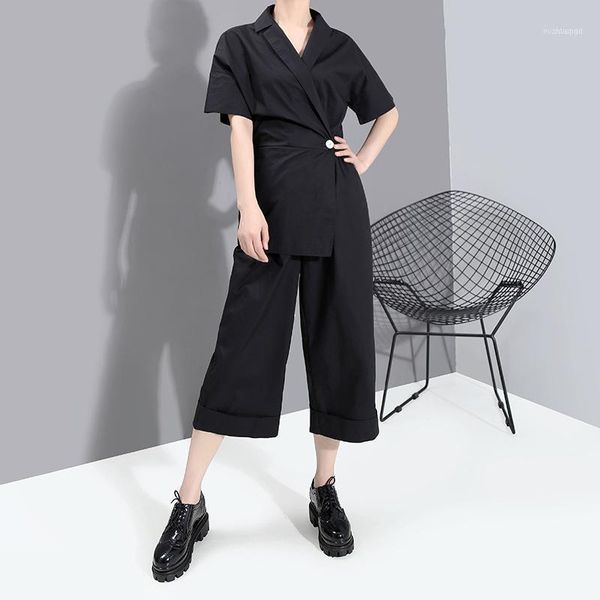 

women's jumpsuits & rompers casual wide-leg jumpsuit q1581, Black;white