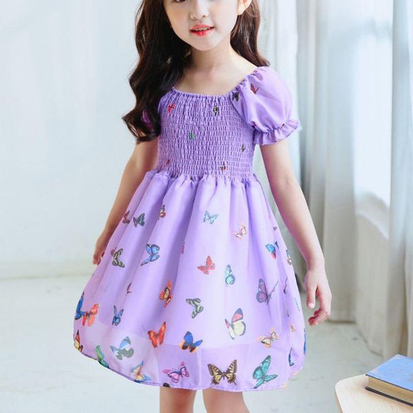 

girl's dresses kids frocks for girls summer baby girl flower print vestiods 2021 children clothes collar, Red;yellow