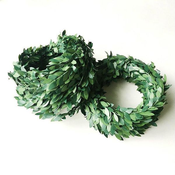 

decorative flowers & wreaths christmas wreath diy material green leaf plastic wire rattan restaurant arrangement home decoration accessories