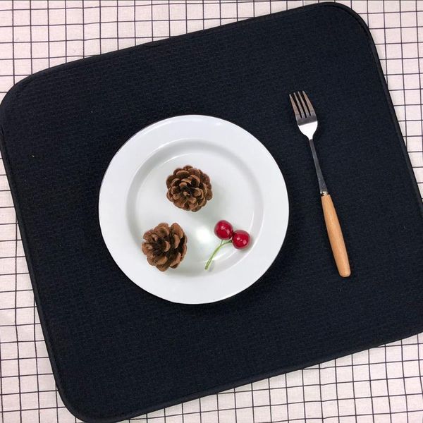 

mats & pads microfiber dish drying countermat for dishes plates cutlery kitchen restaurant use, super absorbent