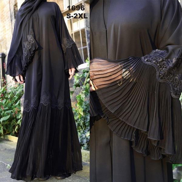 

abaya kimono kaftan malaysia pleated muslim cardigan hijab dress abayas for women turkish islamic clothing caftan dubai djellaba, Red