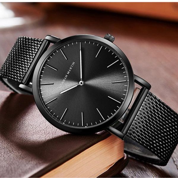 

black quartz stainless steel watch men waterproof hardlex dial wristwatch fashion simple stylish 2021 watches wristwatches, Slivery;brown
