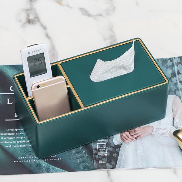 

tissue boxes & napkins multi-function leather paper box deskremote control organizer storage household din889