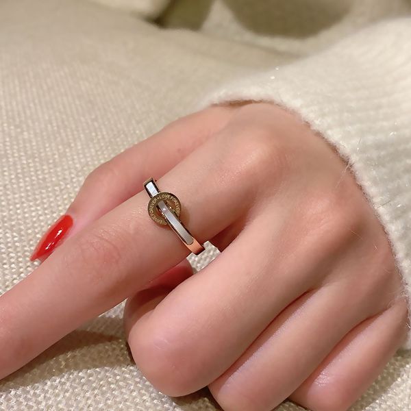 

rose gold plated white shell love forever engagement gift ring for women, Silver