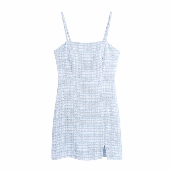

puwd sweet women square collar a-line dress summer fashion ladies england style female textured mini strap 210522, Black;gray