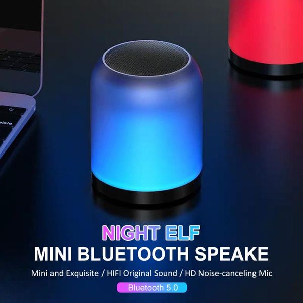 

portable speakers bluetooth 5.0 wireless speaker mini audio visual with colorful waterproof breathing atmosphere lights