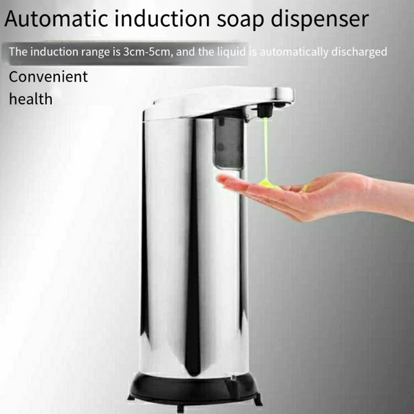 

liquid soap dispenser stainless steel automatic kitchen bathroom public places equipped with dish soap, hand sanitizer, shampoo sensor