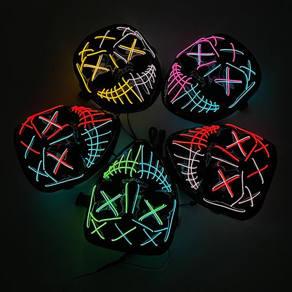 

costume accessories scary halloween mask flashing led film vendetta anonymous cosplay mask halloween christmas party gift led masks glow in, Silver