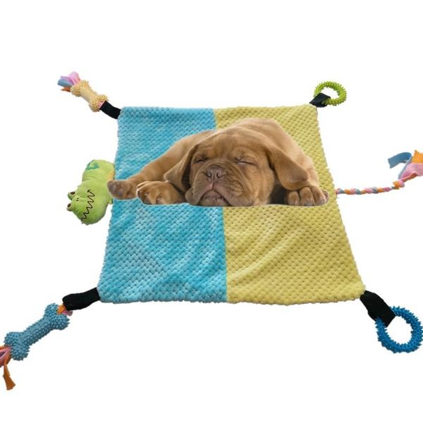 

cat beds & furniture lovely soft cartoon mat pet with toy squeak carpet for pets kitten puppy dogs home summer bed supplies