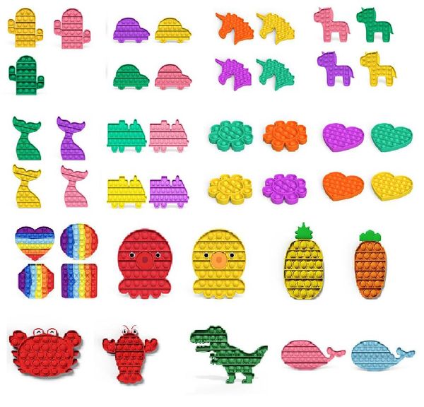

fluorescence among us pop it fidget toy push pop bubble sensory toys anxiety stress reliever for office worker autism special needs popular