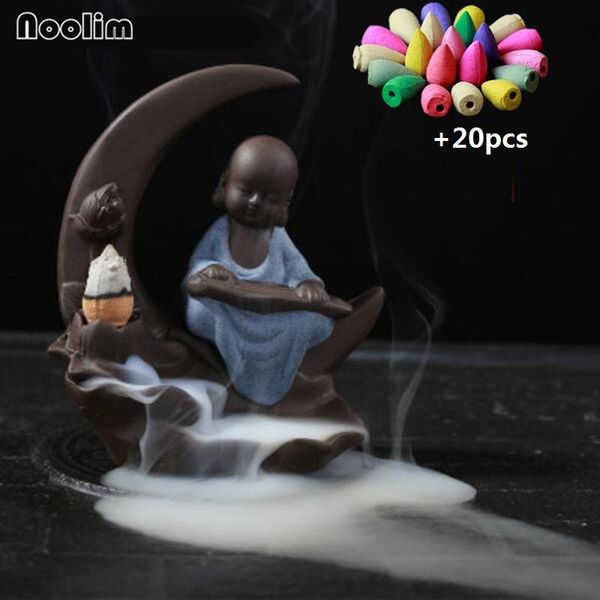 

sachet bags creative the lovely little monk buddha censer backflow incense burner holder for living room and home office teahouse decor