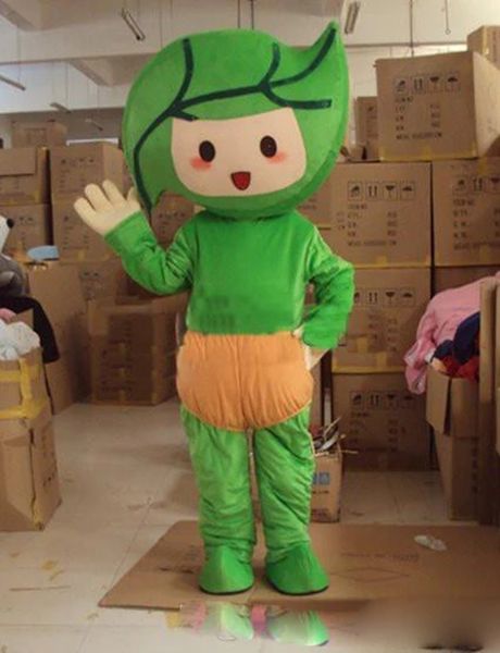 Dia das Bruxas Verde Folhas Mascote Traje Top Qualidade dos Desenhos Animados Tema Caráter Carnaval Unisex Adultos Tamanho Natal Festa de Aniversário Festa Fantasia Outfit