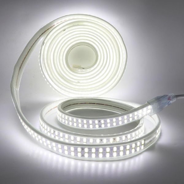 

strips super brighter double row 5730 led strip ac 110v 220v 240leds/m waterproof flexible ribbon tape lamp with switch