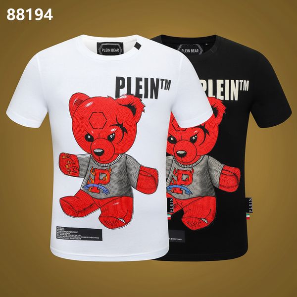 24SS Plein Bear Trube Mens Designer Tshirts Brand Одежда по утюре для мужиров