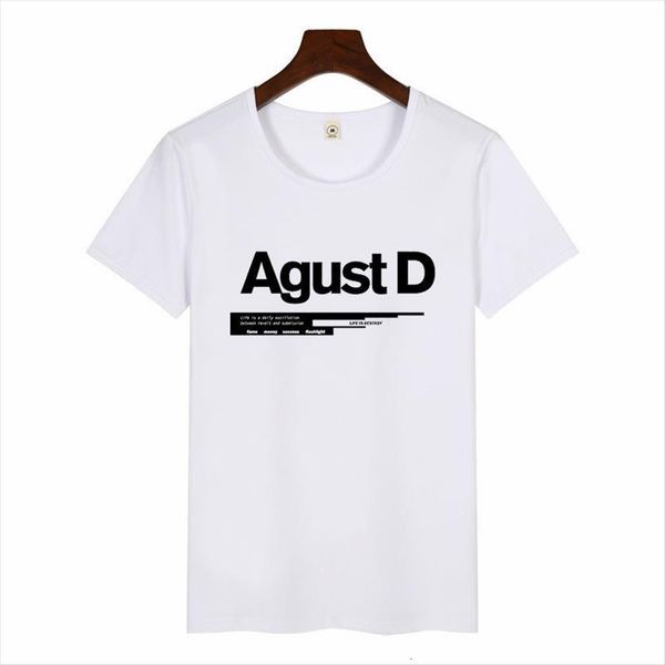 

funny art print casual harajuku womens tshirts agust d summer graphic tees, White