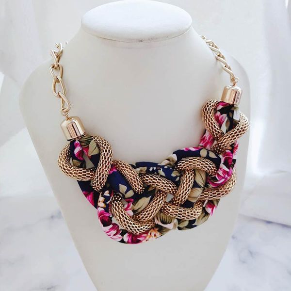 

europe and america exaggerate cloth art chain to weave necklace chains, Silver