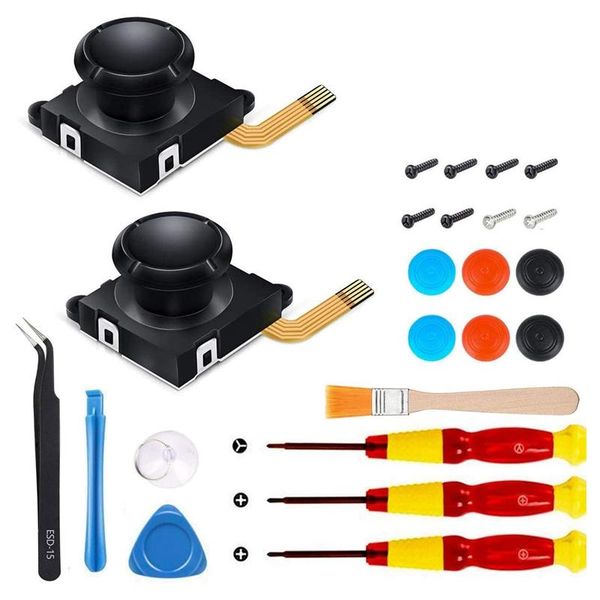 

for switch joy-con controller 2pack 3d replacement joystick analog thumb stick screwdriver tool game controllers & joysticks