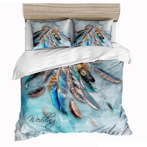 

bedding sets dreamcatcher set comforter king bohemian print bedclothes colorful feathers duvet cover