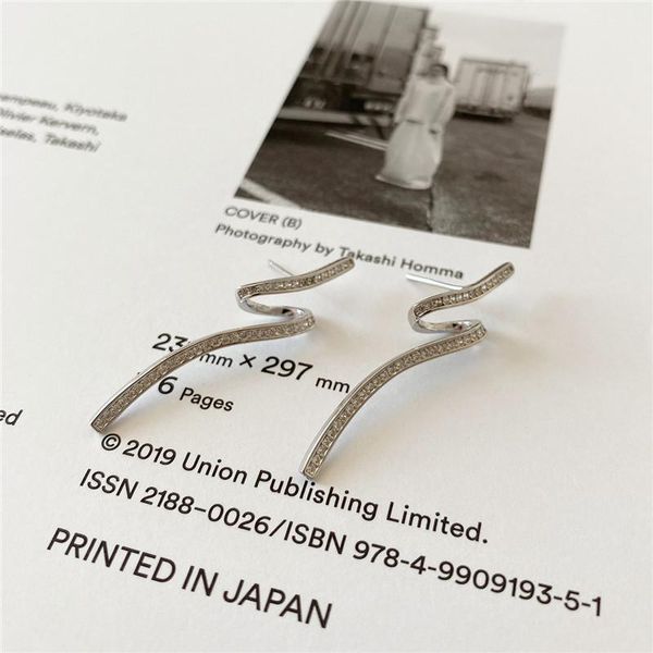 

other pofunuo trendy real 925 sterling silver tassel stud earrings zircon geometric minimalist for women accessories jewelry gifts, Golden;silver