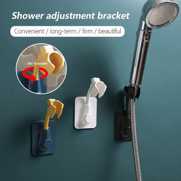 

bath accessory set multifunctional universal adjustable shower paste-type nozzle base home punch-rack bathroom tool#w