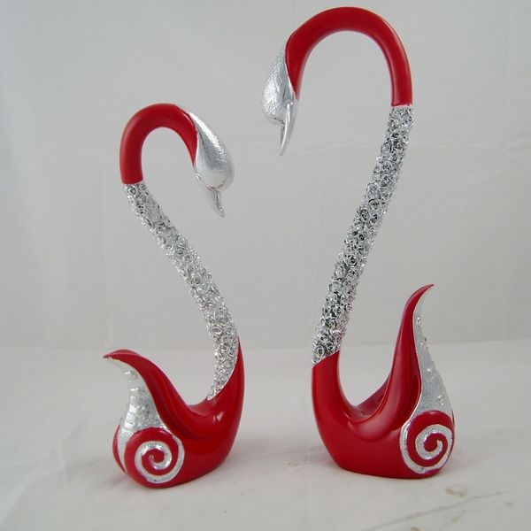 

resin electroplating lovers rose swan ornaments european home living room decorations gifts and crafts