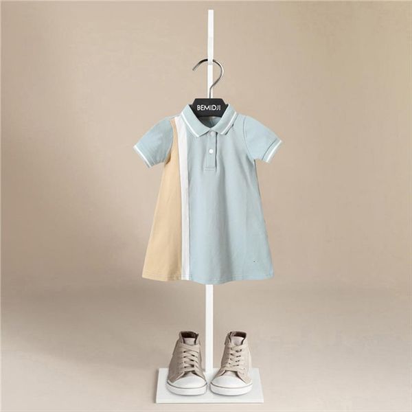

summer girl fashion baby dresses kids clothes cartoon stripes cotton for short sleeve princess, Red;yellow