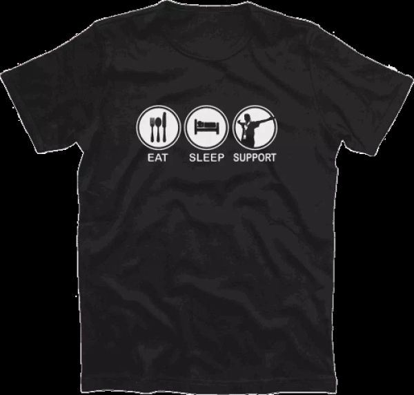 

eat sleep support fan football handball idiot fan t-shirt sizes s-xxxl, White;black