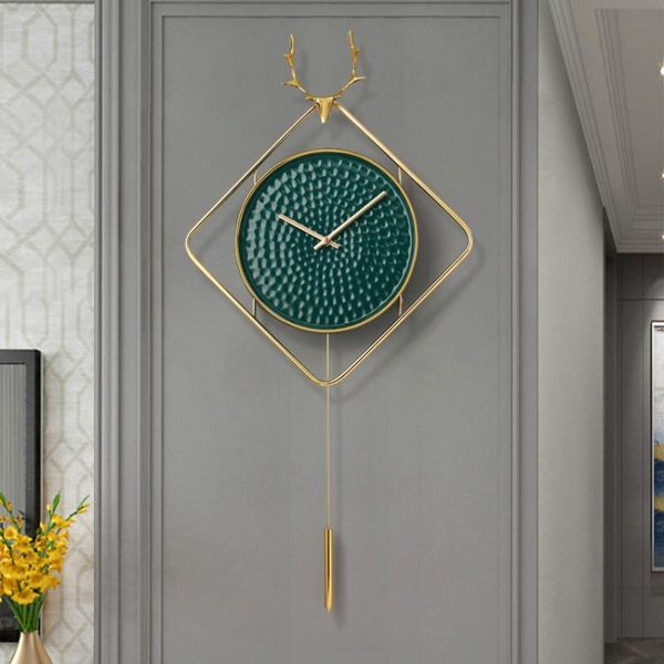 

wall clocks pendulum ceramic mute clock european luxury living room kitchen vintage modern design home decoration w6c