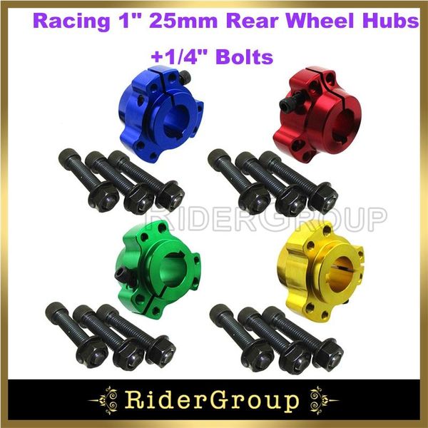 

motorcycle wheels & tires 4 colors aluminum lightened billet racing 1" 25mm rear wheel hubs 1/4" bolts for go kart drift trike par
