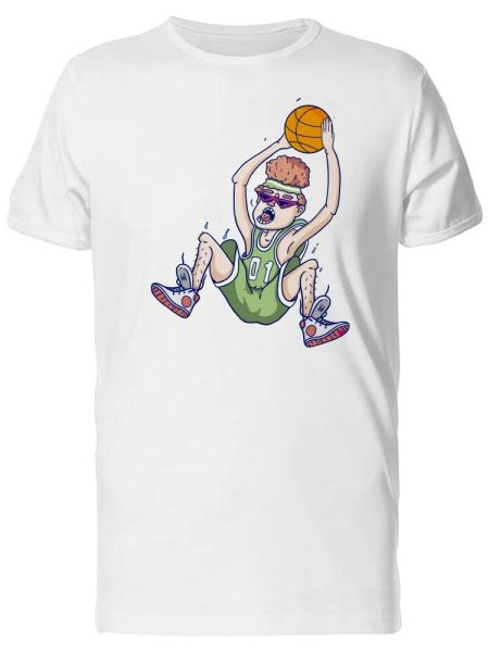 

basketball player with glasses men's tee -image by shutterstock, White;black