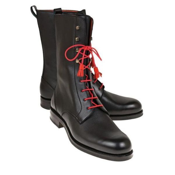 

dress shoes 2021 winter manly leather boots from plutonium lace to solid combat mid-calf zapatos of hombre kr188 c9aa, Black