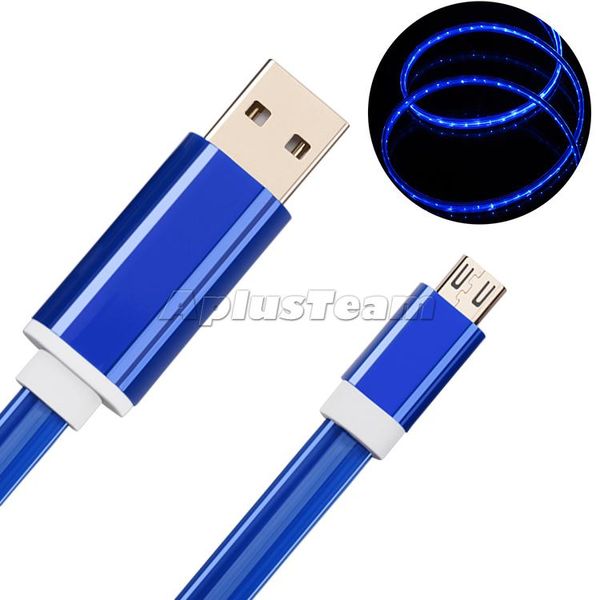 Cavi magnetici per telefono a luce fluente a led luminosi Tipo c Cavo di ricarica micro USB USB-C per Samsung htc lg Android pc