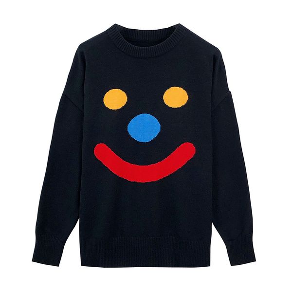 

1106 2022 spring autumn brand same style sweater long sleeve crew neck black pullover gray fashion womens clothes womens yuecheng, White;black