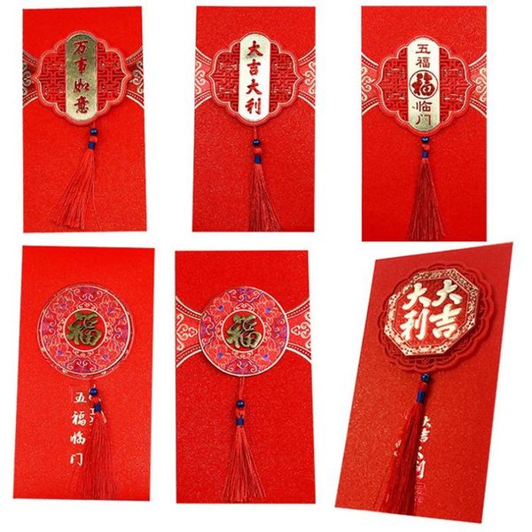 

chinese knot fringed red envelope year festive gift bag wrap